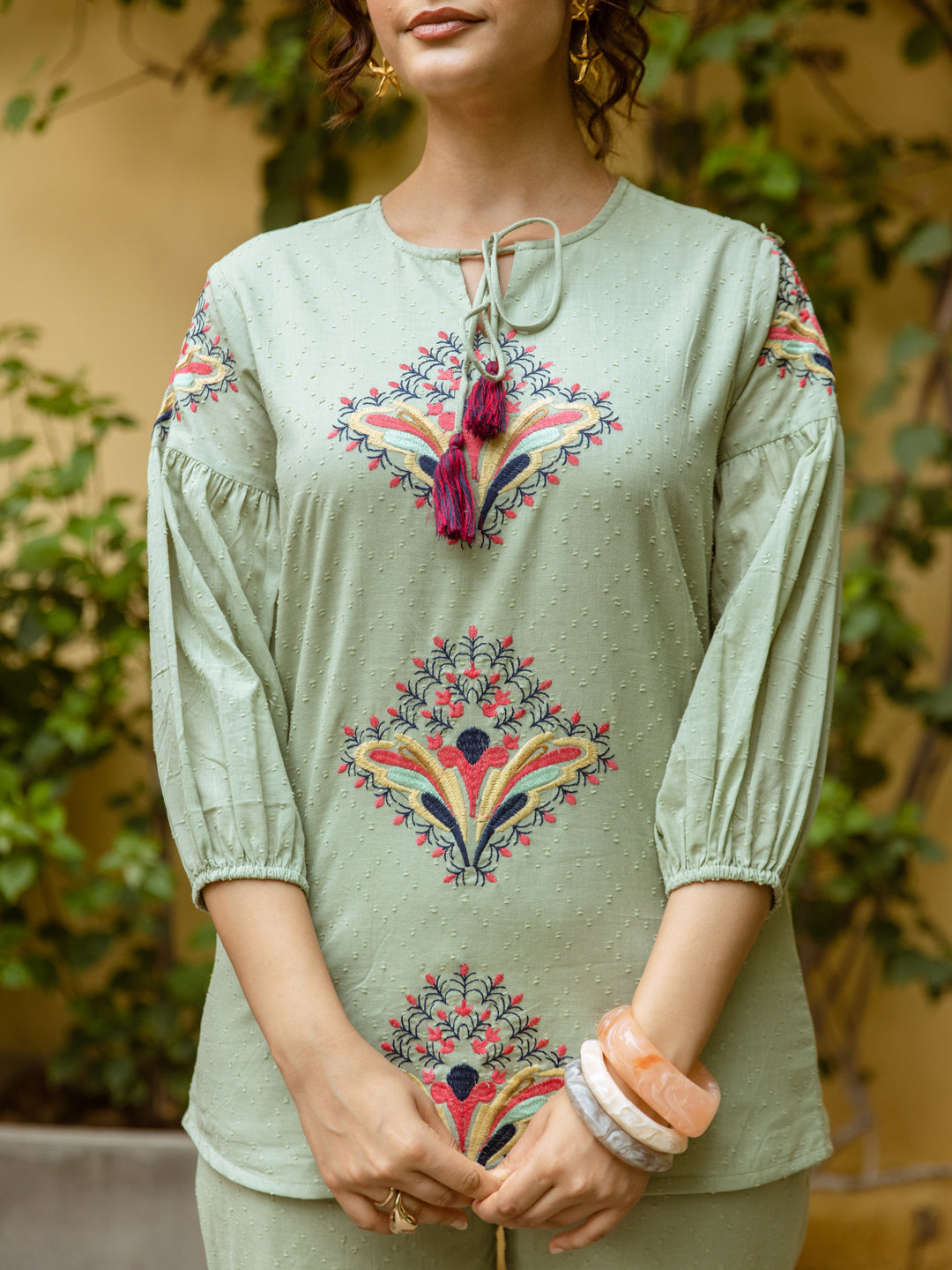 Piper Green Embroidery Co-ord set