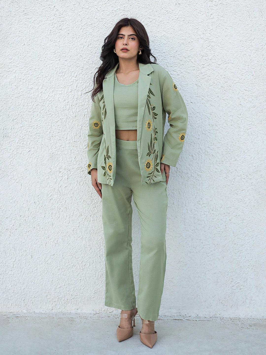 Blazzer Sage Embroidery Co-ord Set