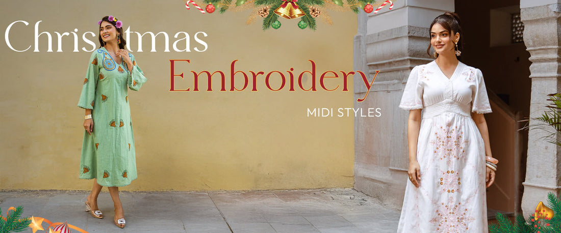 Beautiful Embroidery Midi Dress Picks for Your Christmas Outfit