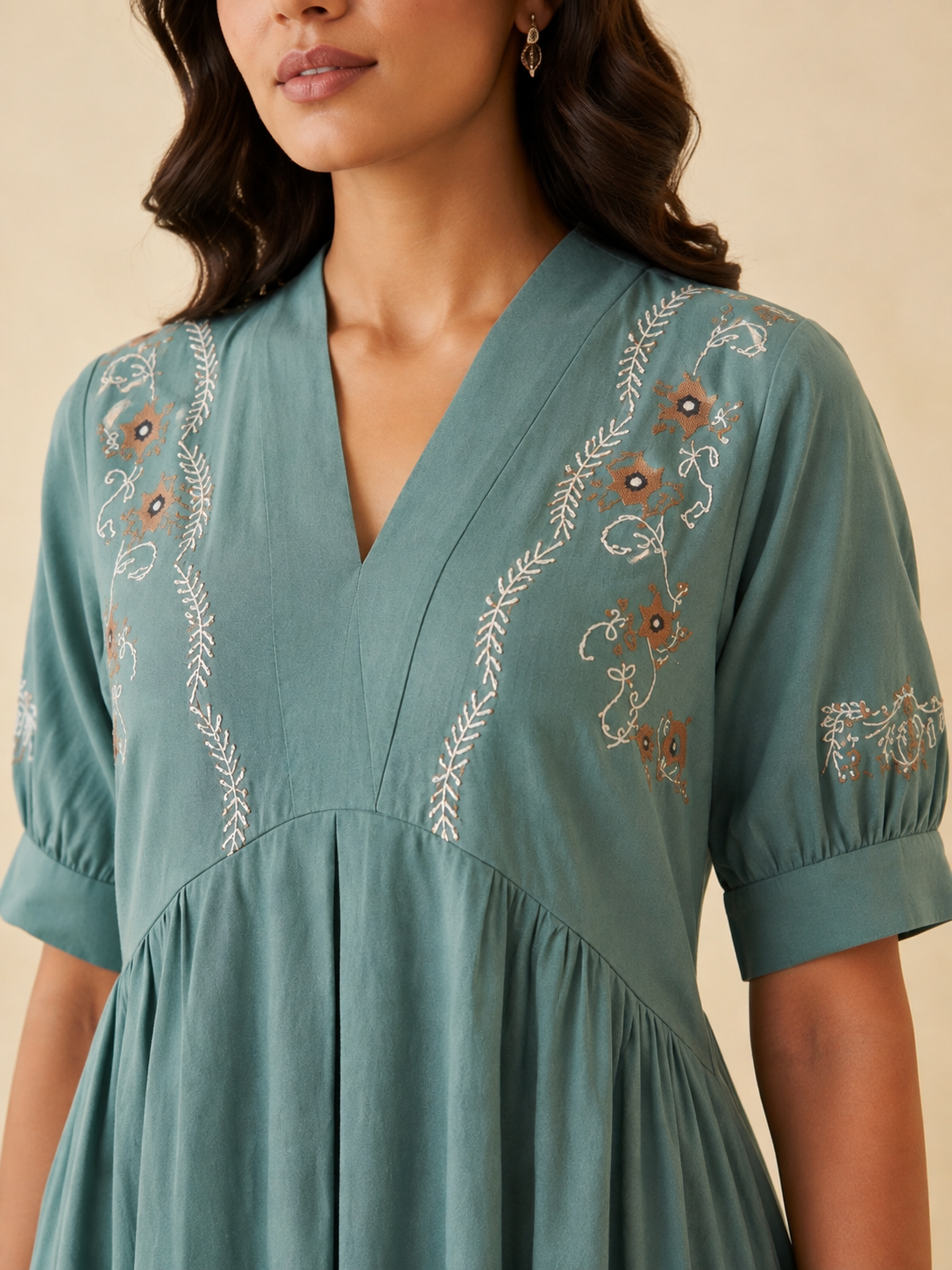 Kiwi Embroidery Dress