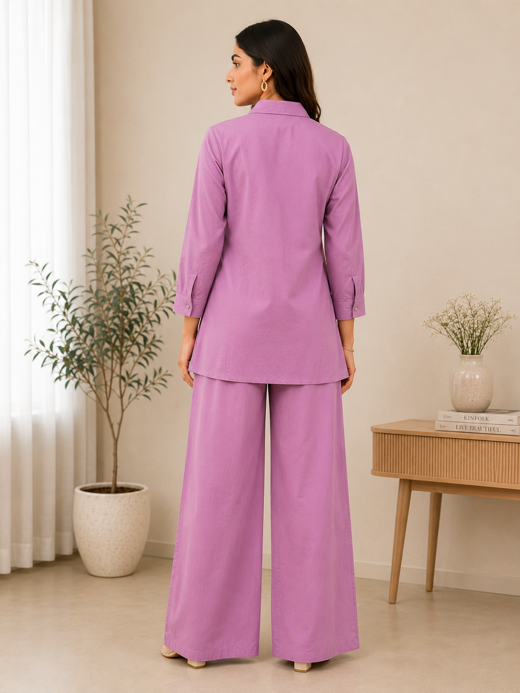 Amisha Pink Embroidery Co-ord set
