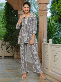 Vidhya printed grey co-ord set