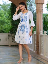 Pani blue embroidery dress