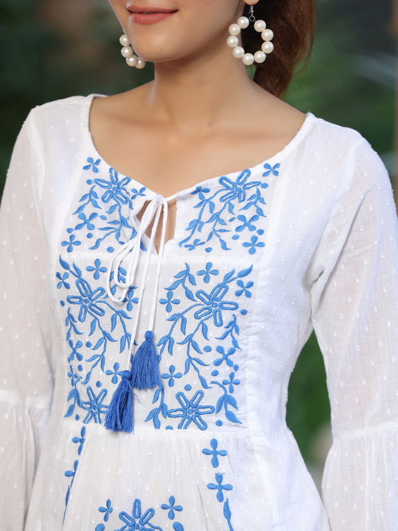 Pani blue embroidery dress