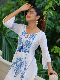 Pani blue embroidery dress