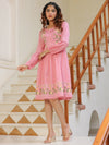 Maria pink embroidered dress