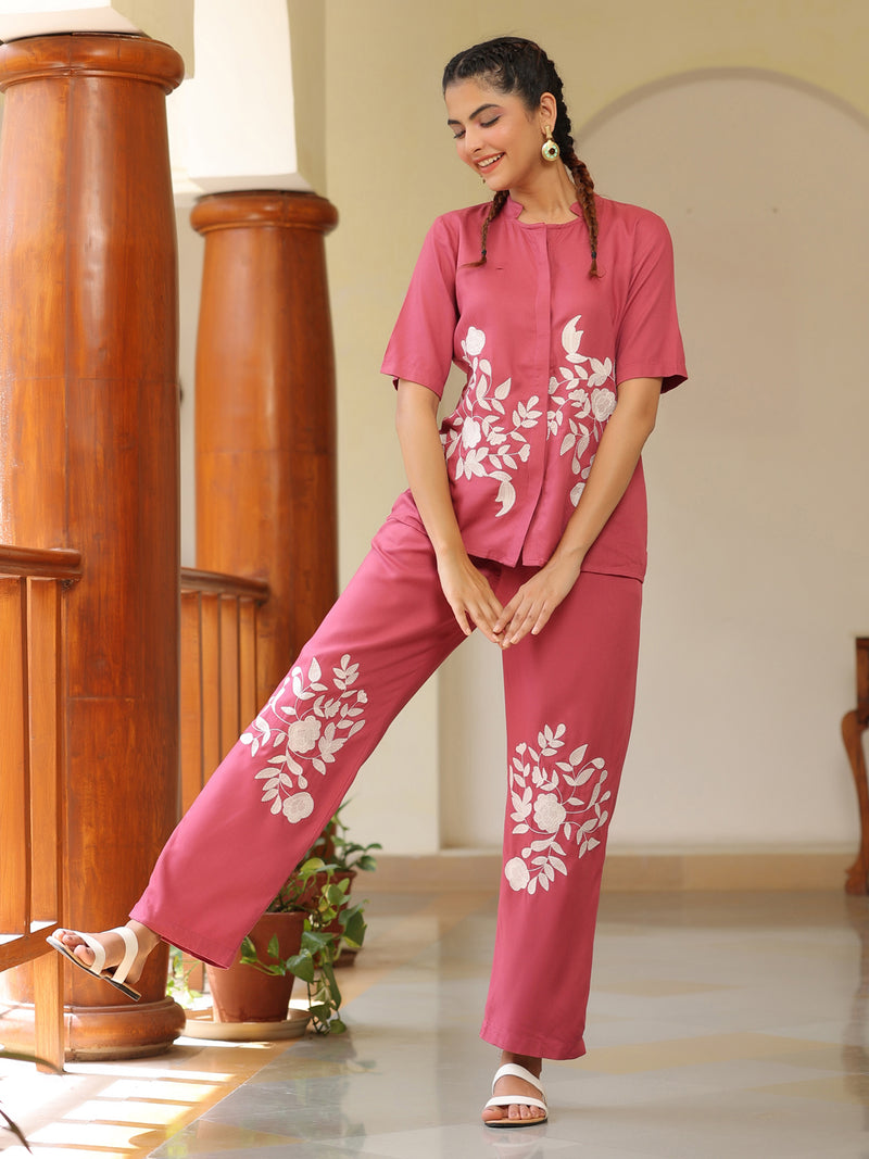 Zari  embroidered co-ord set