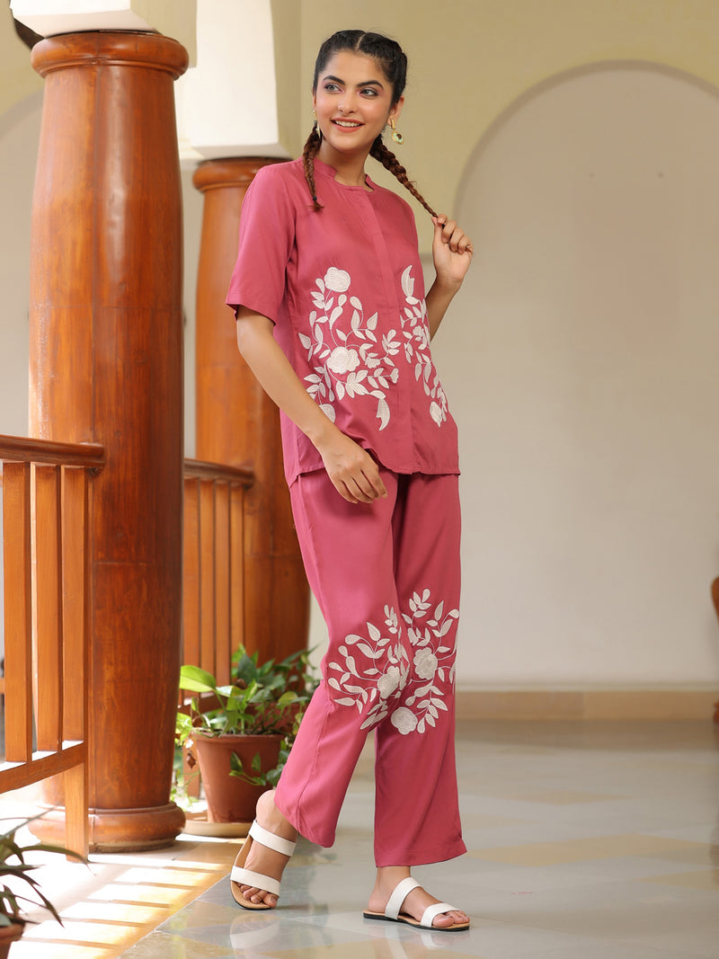 Zari  embroidered co-ord set