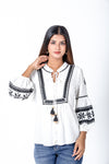 LUNA  WHITE EMBROIDERED TOP