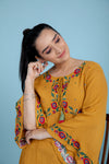 ABBY MUSTARD  EMBROIDERD TOP