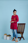 Alani red embroidery top