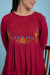 Alani red embroidery top