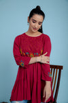 Alani red embroidery top