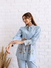 Grayson blue embroidery co-ord set