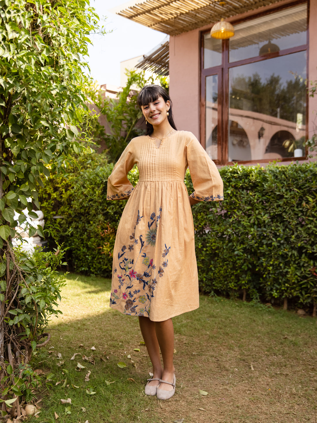 Sell Beige  Embroidery Dress