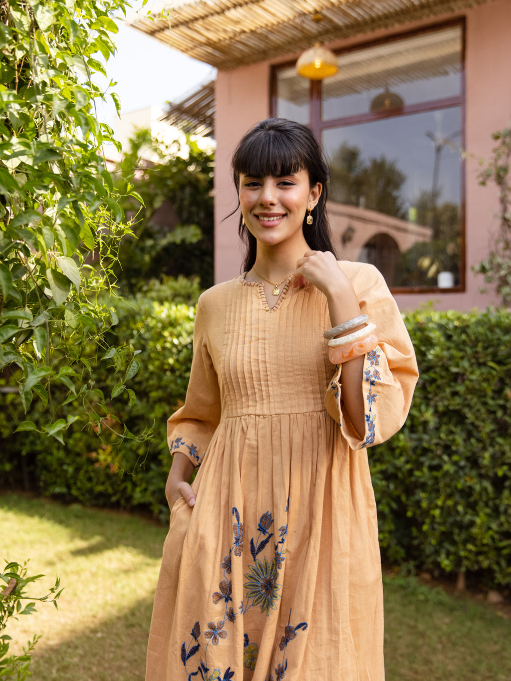 Sell Beige  Embroidery Dress