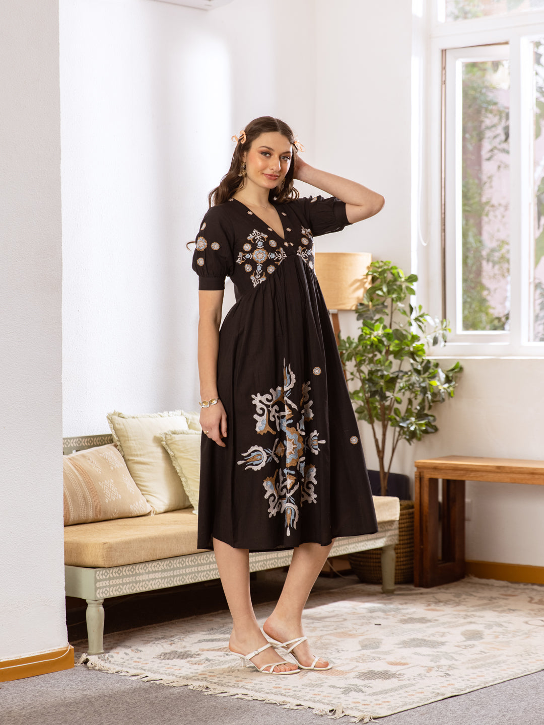 Jordy Black Embroidery Dress