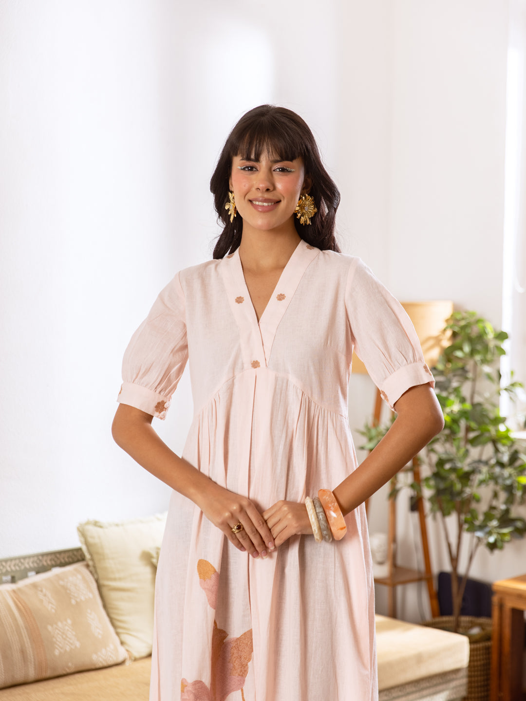 Ellish Pink Embrodery Dress