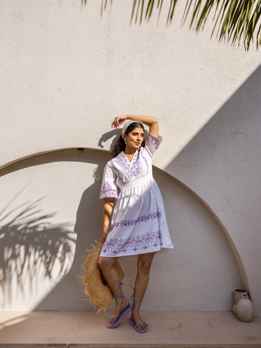 Anna Embroidery White Dress