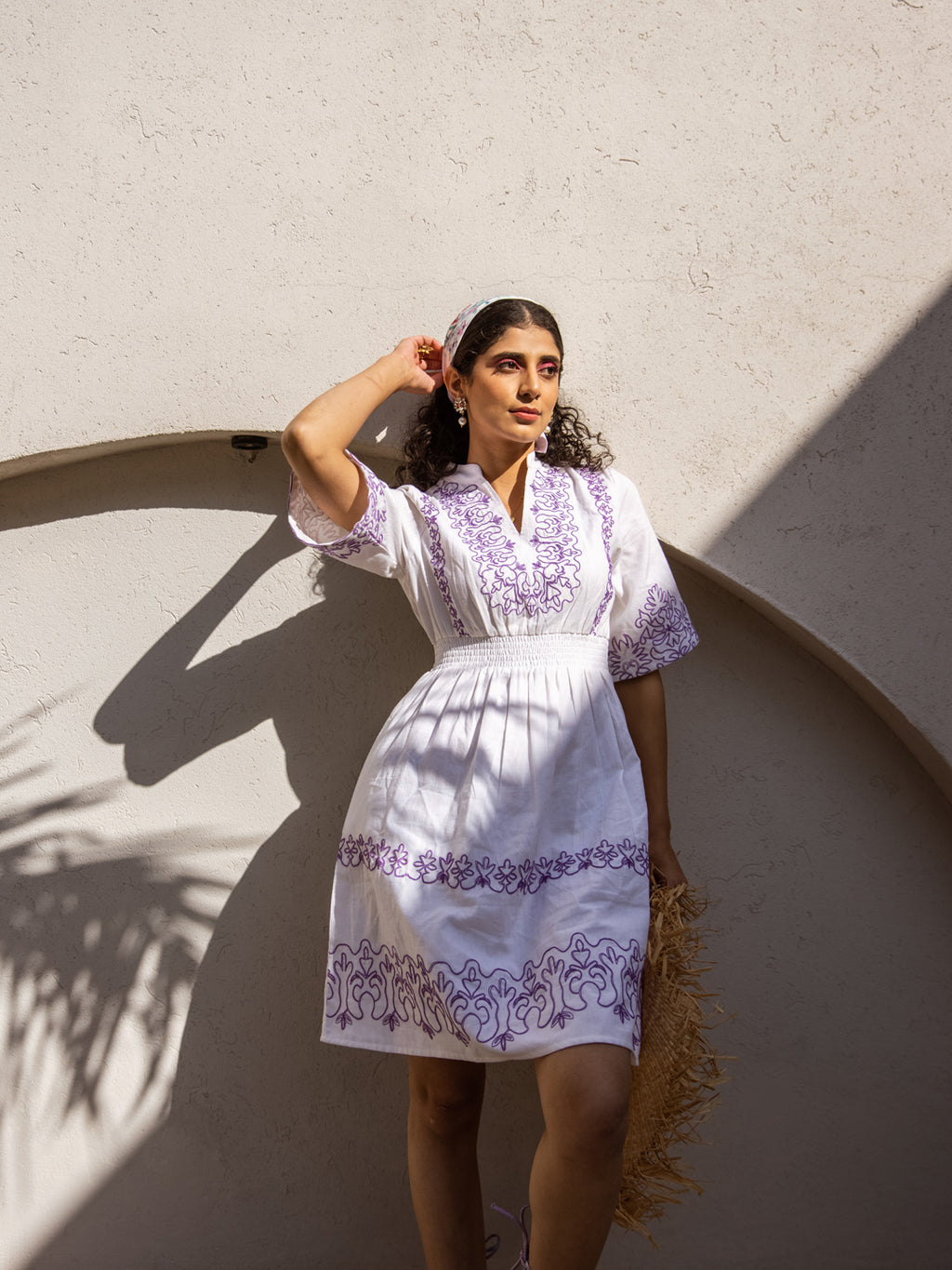 Anna Embroidery White Dress