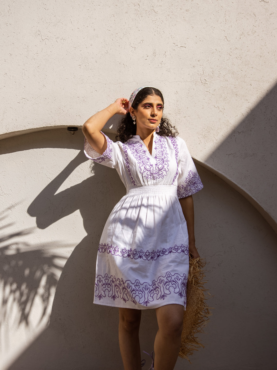 Anna Embroidery White Dress