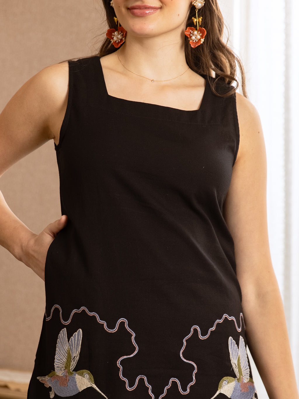 Wave Black Embroidery Kurta Set