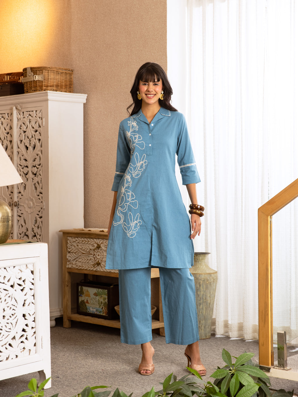 Sage Embroidery Kurta Set