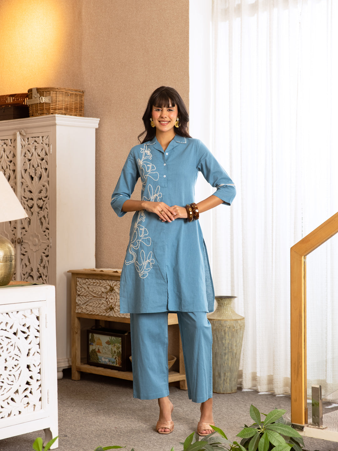 Sage Embroidery Kurta Set