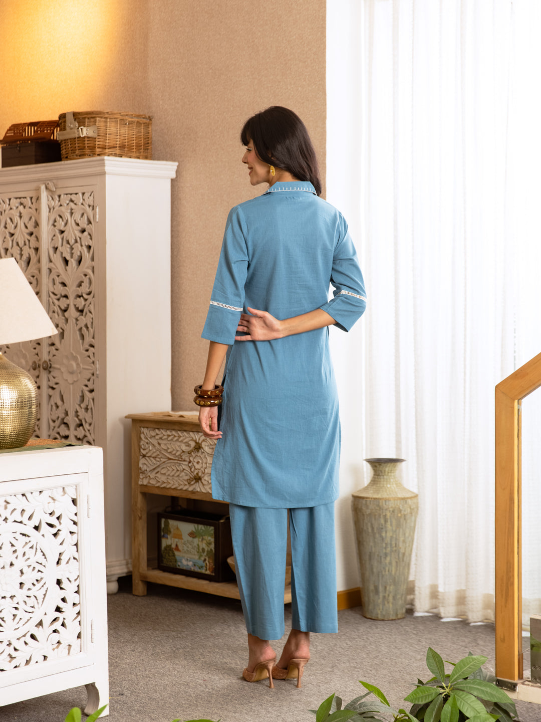 Sage Embroidery Kurta Set