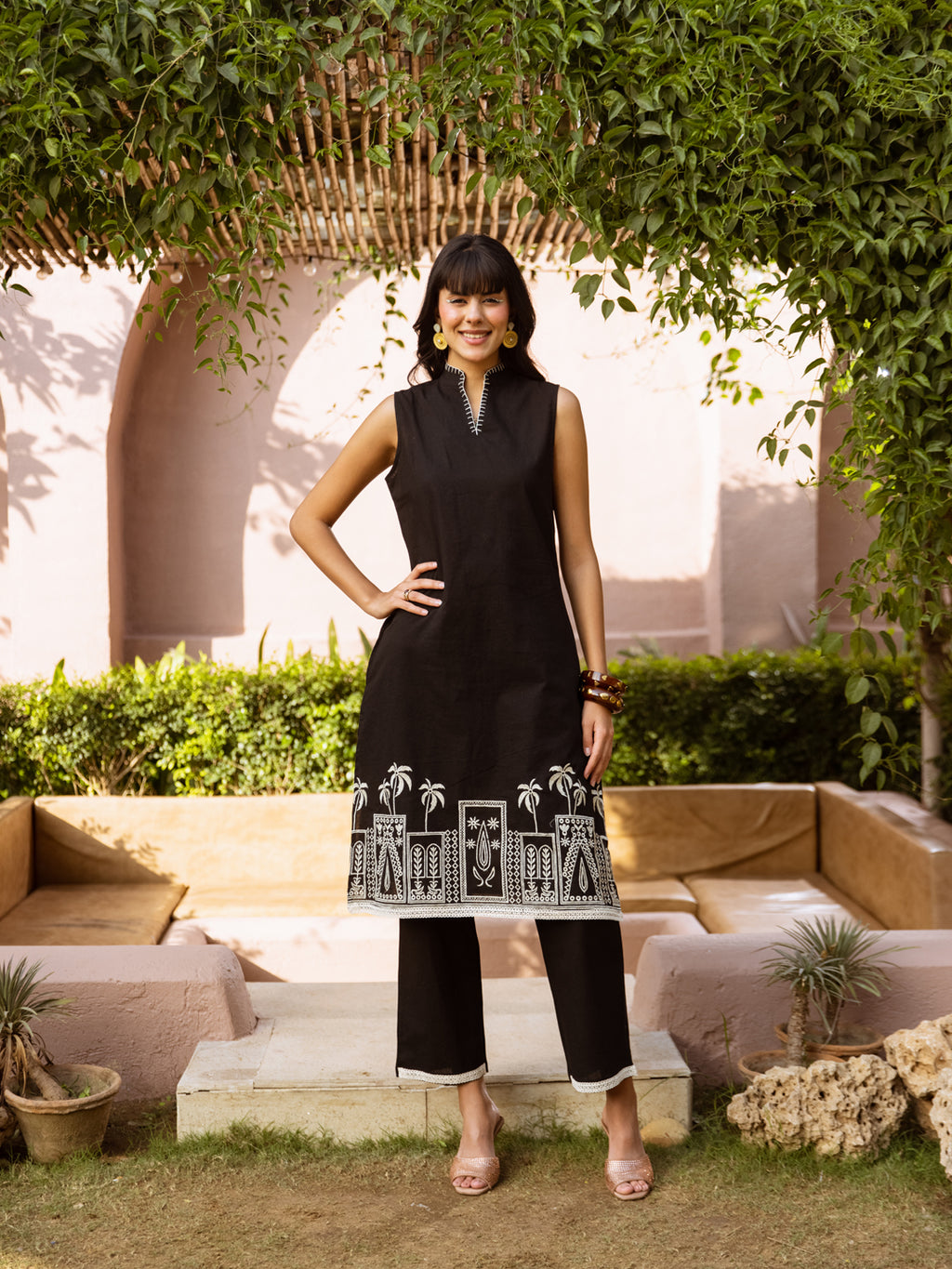 Curry Embroidery Kurta Set