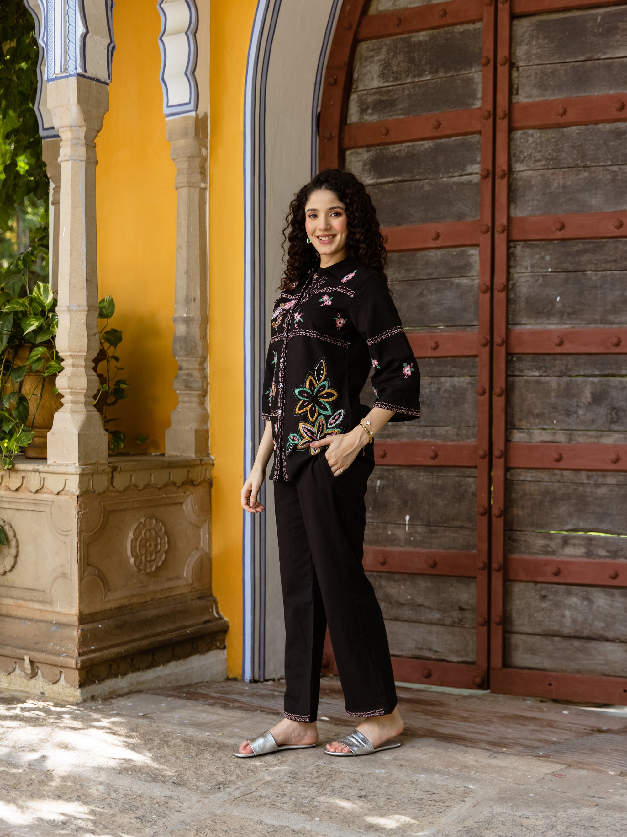 Chirag Black Embroidery Co-ord Set