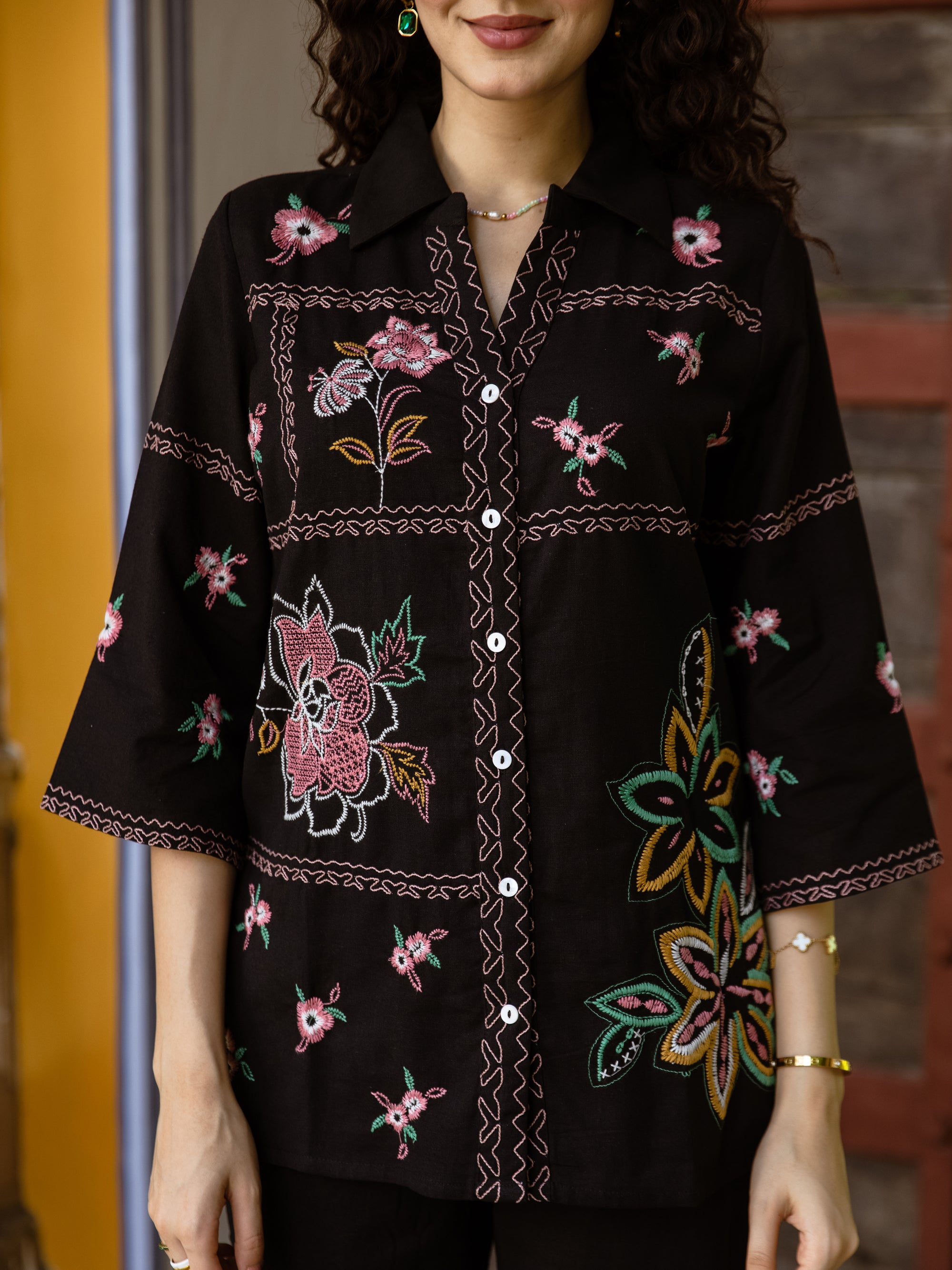 Chirag Black Embroidery Co-ord Set