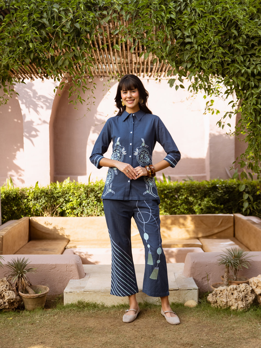 Gemma Blue Embroidery Co-ord set