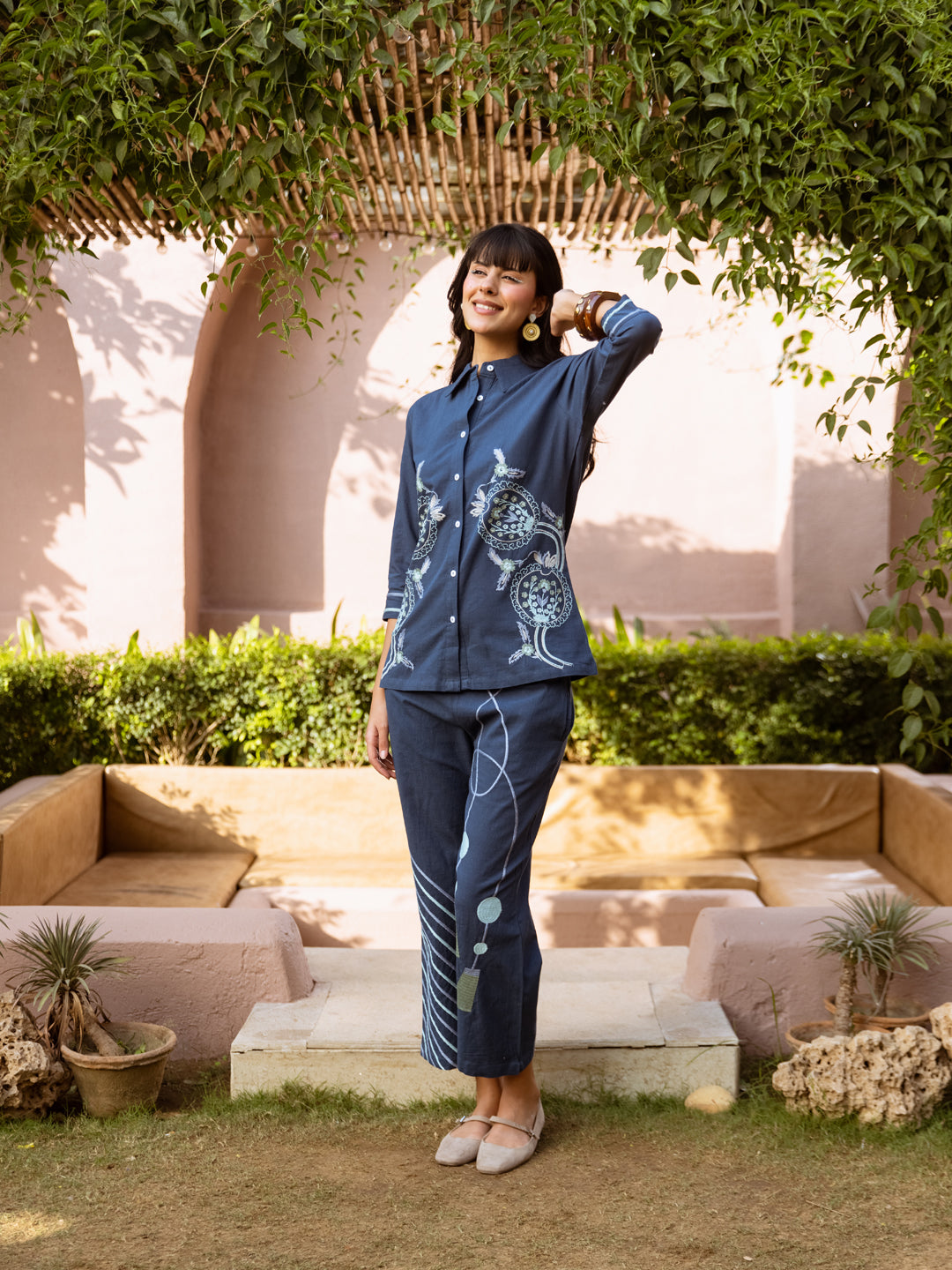 Gemma Blue Embroidery Co-ord set