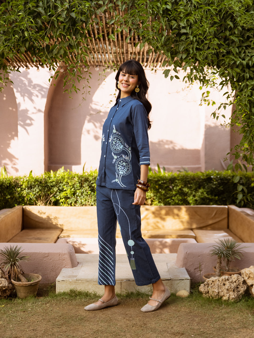 Gemma Blue Embroidery Co-ord set