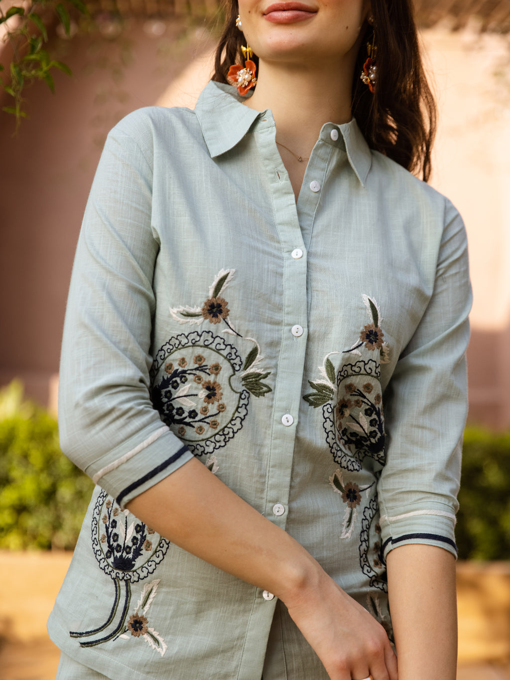 Gemma Sage Green  Embroidery Co-ord set