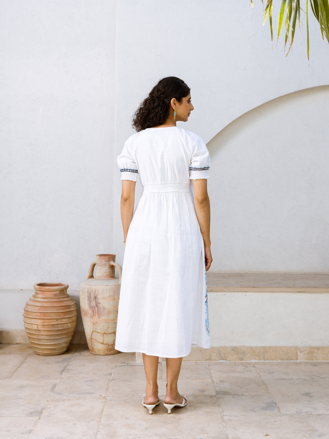 Denny embroidered white dress