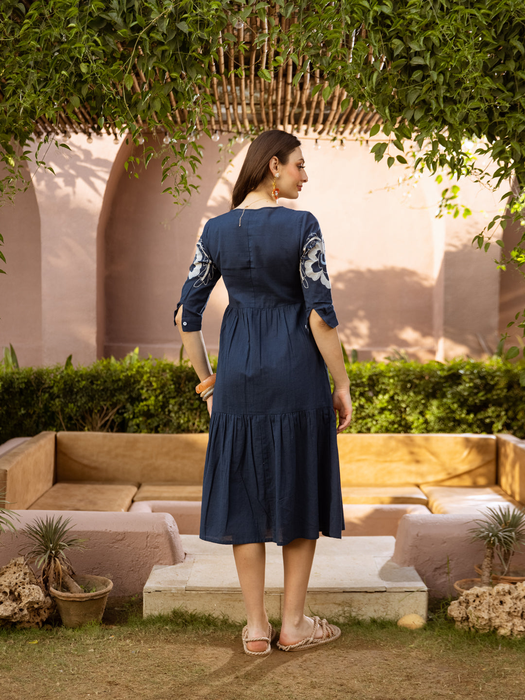 Leif Blue Embroidery Dress