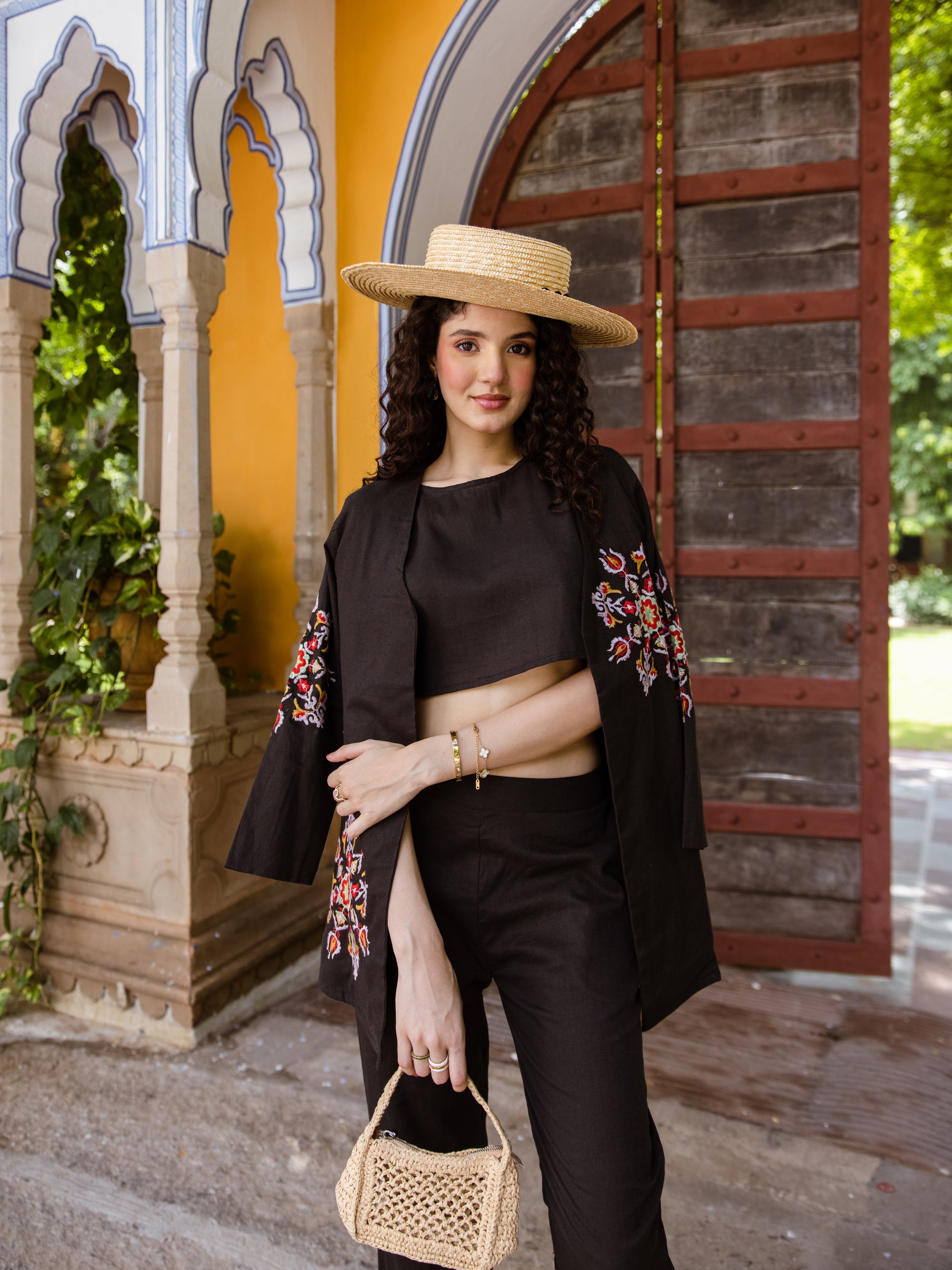 Ada Black Embroidery Co-ord Set