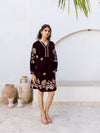 Louise embroidery velvet dress