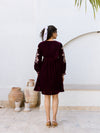 Louise embroidery velvet dress