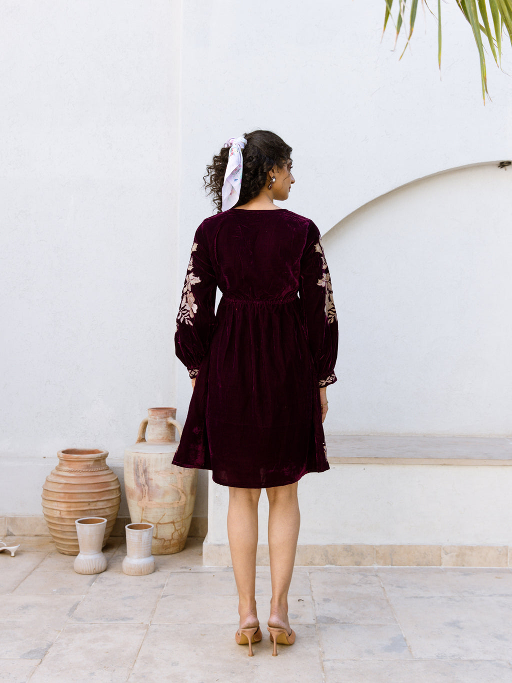 Louise Embroidery Velvet Dress