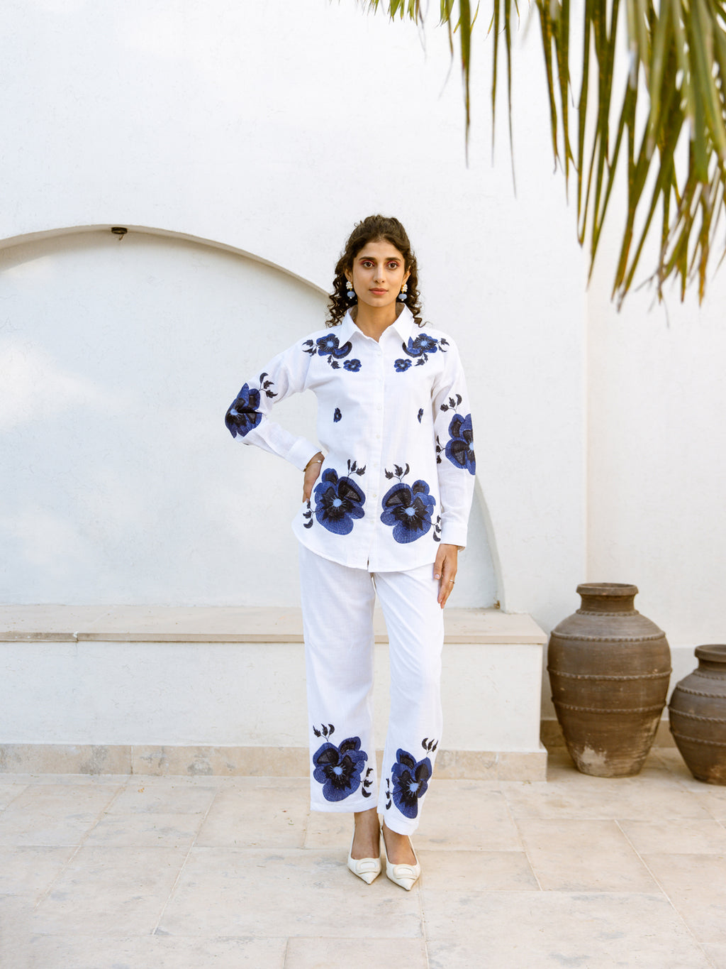 Steff White Embroidery Co-ord set