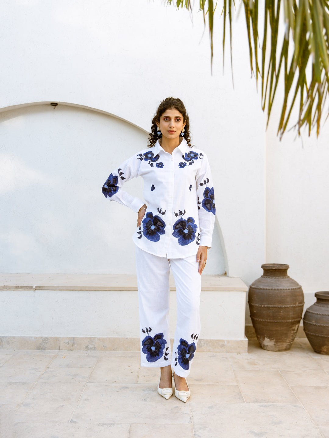 Steff White Embroidery Co-ord set