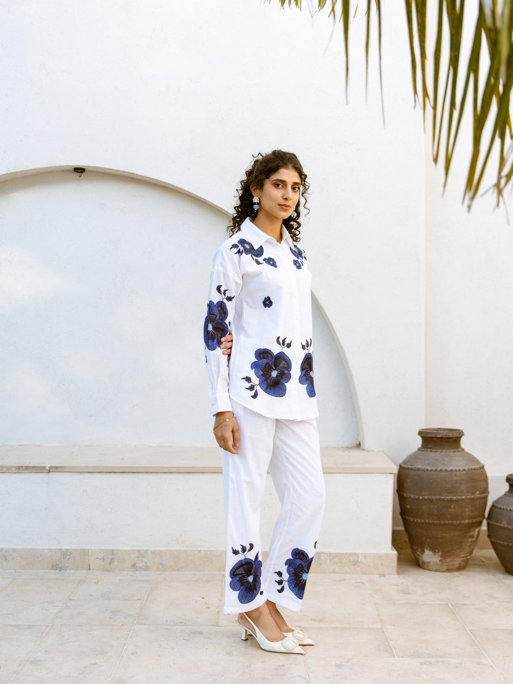 Steff White Embroidery Co-ord set