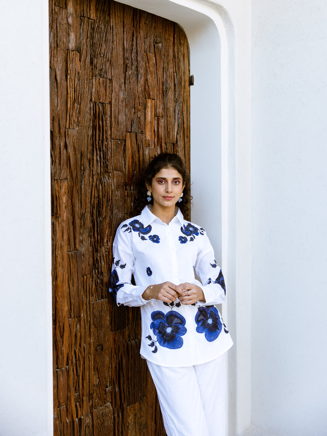 Steff White Embroidery Co-ord set