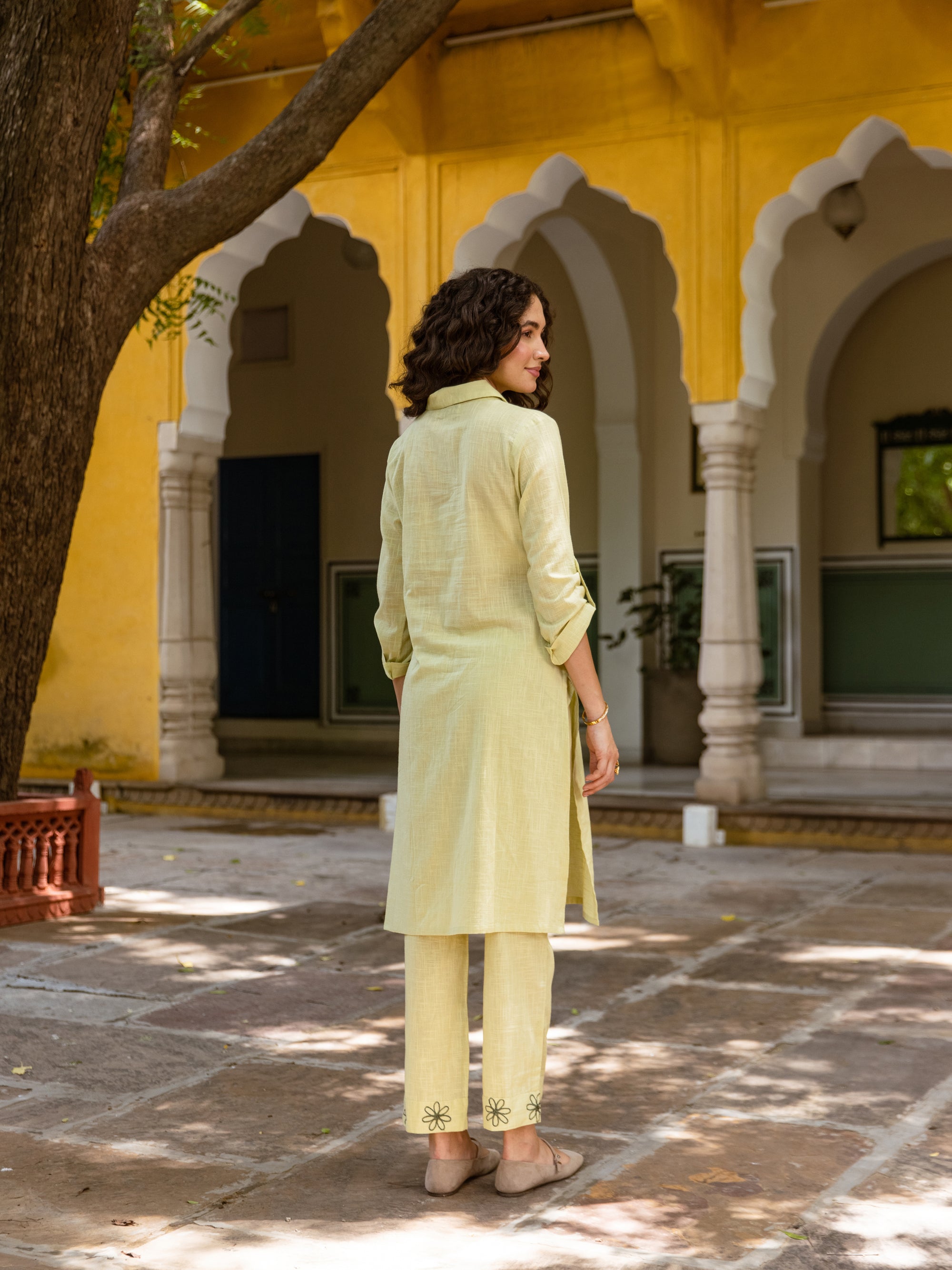 Punk Green Embroidery Kurta Set