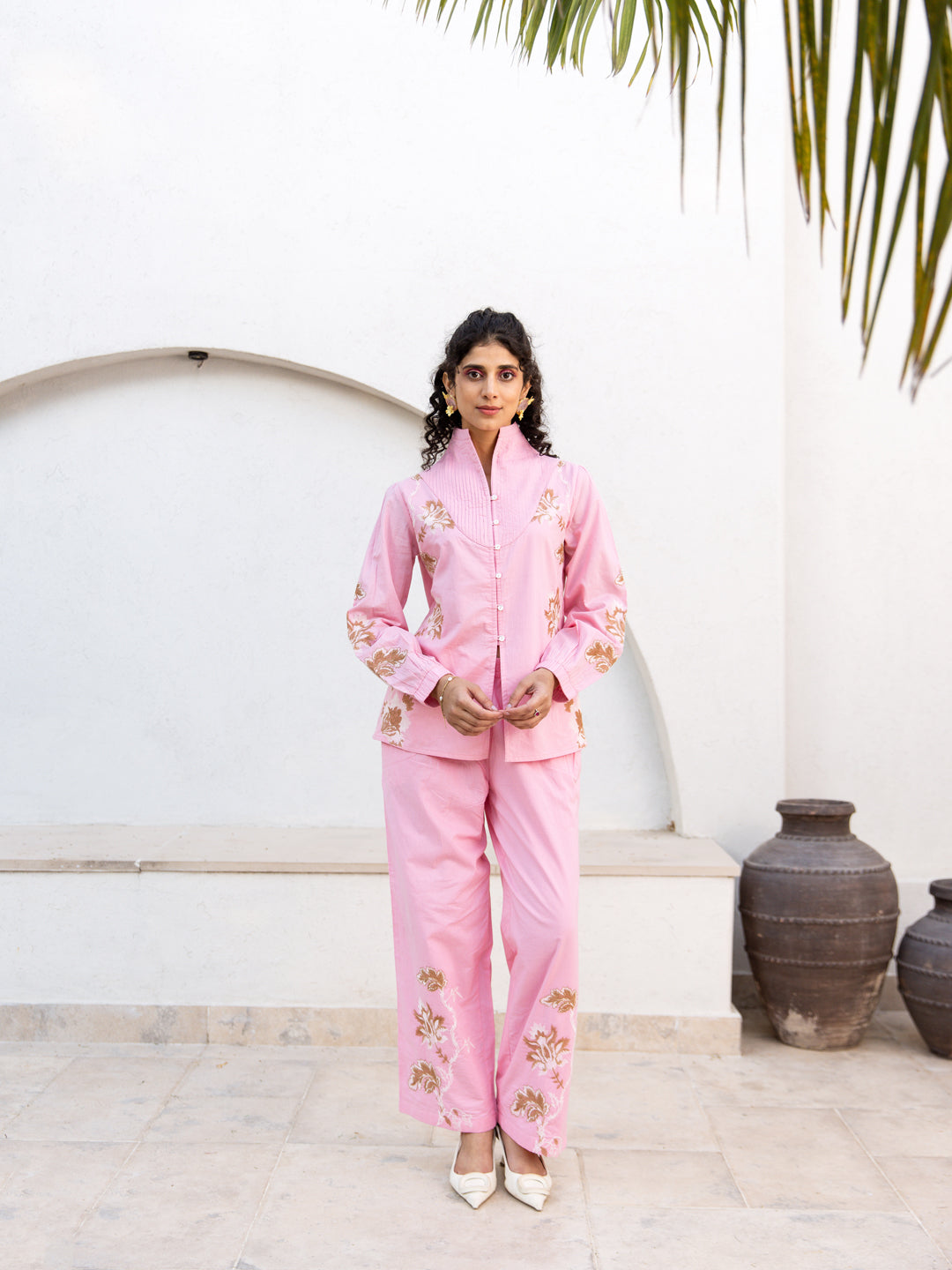 Ben embroidery pink co-ord set