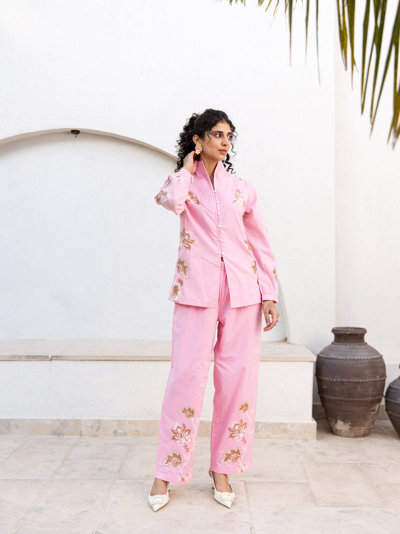 Ben embroidery pink co-ord set