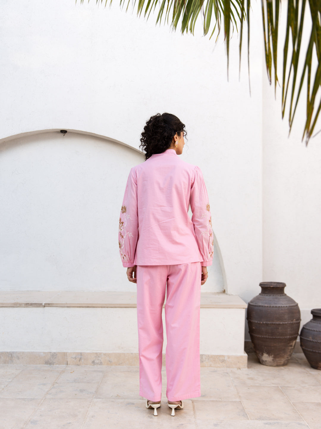 Ben embroidery pink co-ord set